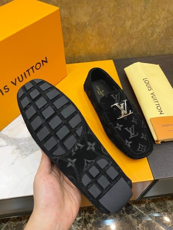 Louis Vuitton Hockenheim / LV Driver Black Monogram Suede Moccasin