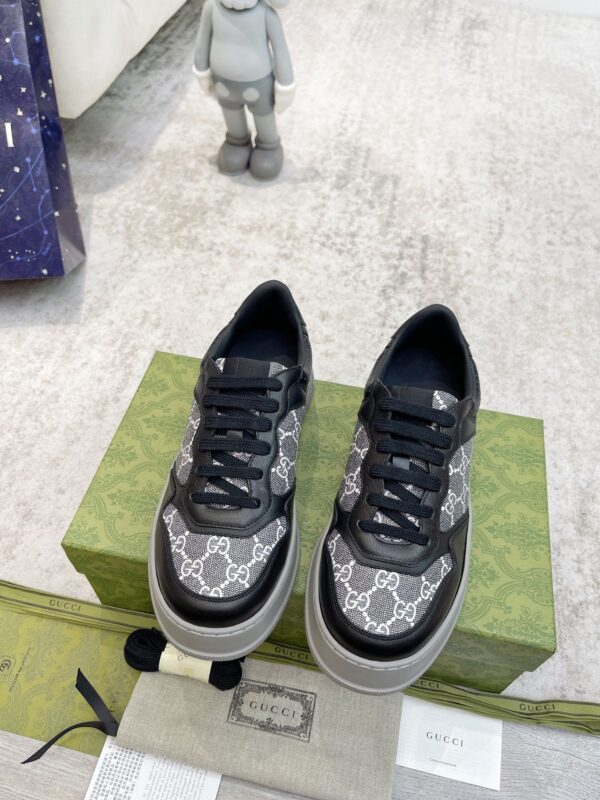 sy_no_97242F78CCCCDA82660A9CC6BB438B20_1 Gucci Re-Web Black & Grey GG Canvas Platform Sneakers