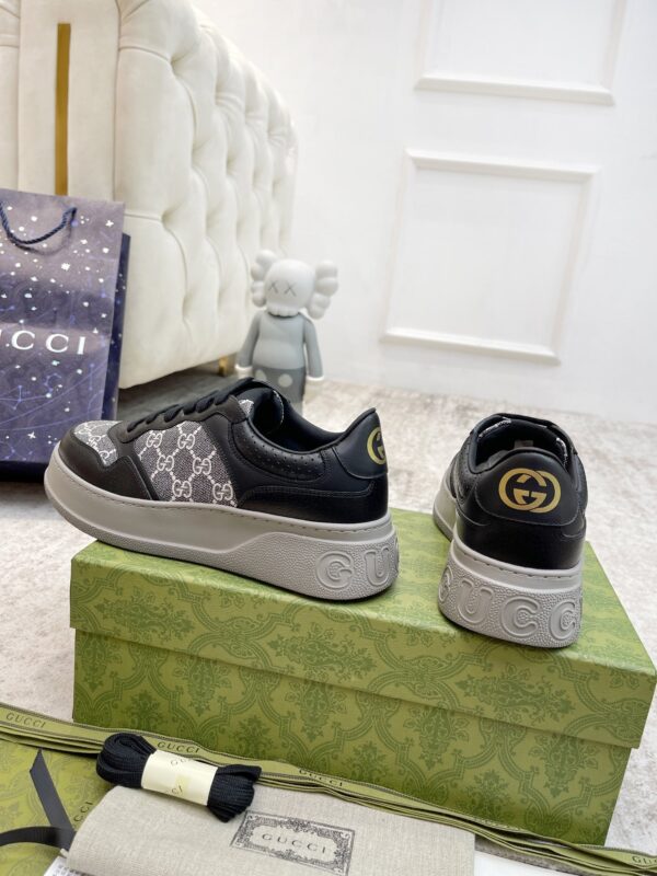 sy_no_97242F78CCCCDA82660A9CC6BB438B20_3 Gucci Re-Web Black & Grey GG Canvas Platform Sneakers