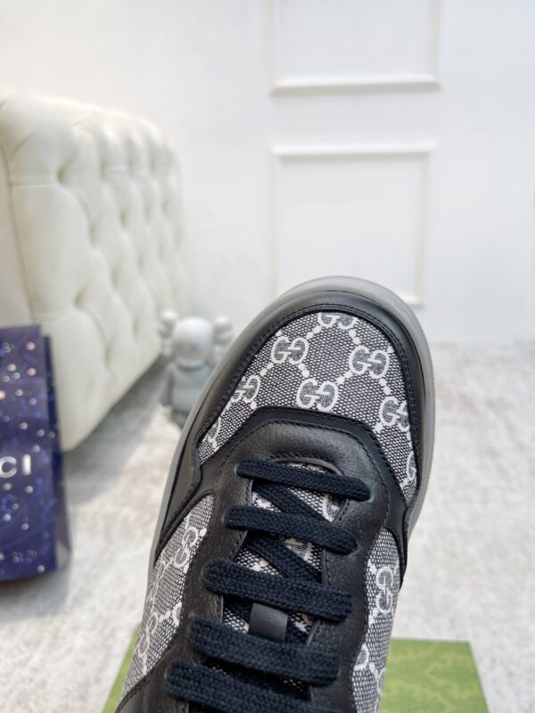 sy_no_97242F78CCCCDA82660A9CC6BB438B20_7 Gucci Re-Web Black & Grey GG Canvas Platform Sneakers