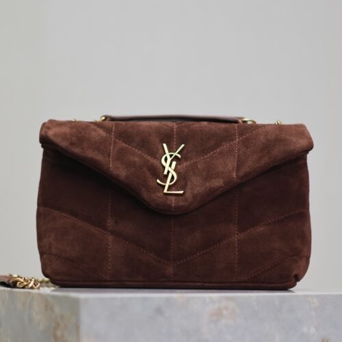 sy_no_974AA530FD921AE5C8F2613CCBD05ED5_0 YSL Loulou Mini Double-Chain Bag – Brown Suede