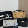 sy_no_98021F71323F790F0923A93B2E5945F3_0 Suede & Black Quilted Leather Tote Bag