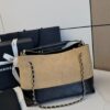 sy_no_98021F71323F790F0923A93B2E5945F3_2 Suede & Black Quilted Leather Tote Bag