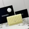 Avocado Green Quilted Textured Calfskin WOC Chain Wallet