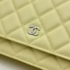 Avocado Green Quilted Textured Calfskin WOC Chain Wallet