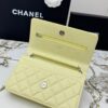 Avocado Green Quilted Textured Calfskin WOC Chain Wallet