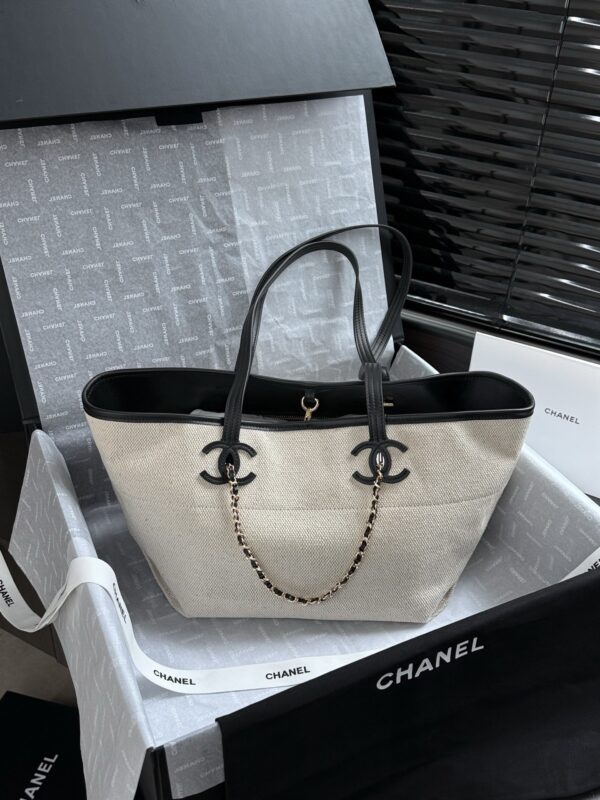 sy_no_98FAD3324EEFDED5BC9B50F47D66353A_0 White Canvas Large Tote Bag