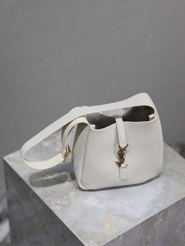 sy_no_9924EBC29CFC0041AB1909943F659D6B_5 Saint Laurent Le 5 À 7 Mini Bucket Bag – Cream White