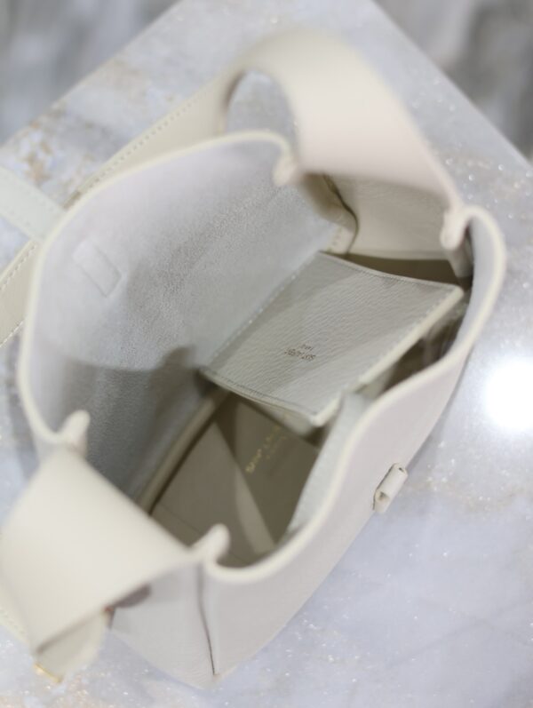 sy_no_9924EBC29CFC0041AB1909943F659D6B_6 Saint Laurent Le 5 À 7 Mini Bucket Bag – Cream White