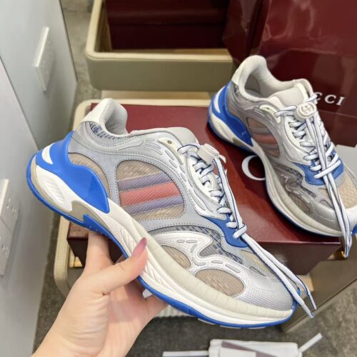 sy_no_99EB3FACA0E56311AE3EFCDF0EB655DD_0 Gucci Tech/Retro Runner Sneaker with Toggle Lace – Silver / Royal Blue
