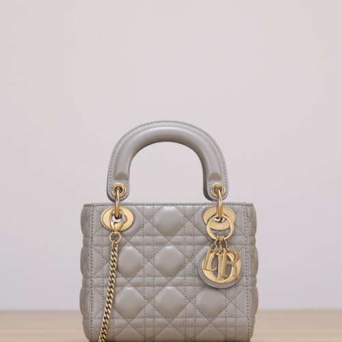 Dior Mini Lady Dior Bag in Lambskin with Gold Hardware (3-Slot Size)