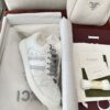 sy_no_9A265DBE522259817CB089E79306021A_2 Gucci Screener Crystal Embellished White Leather Sneaker with Silver Web Stripe