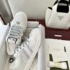 sy_no_9A265DBE522259817CB089E79306021A_3 Gucci Screener Crystal Embellished White Leather Sneaker with Silver Web Stripe
