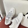 sy_no_9A265DBE522259817CB089E79306021A_5 Gucci Screener Crystal Embellished White Leather Sneaker with Silver Web Stripe