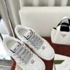 sy_no_9A265DBE522259817CB089E79306021A_7 Gucci Screener Crystal Embellished White Leather Sneaker with Silver Web Stripe