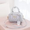 Miu Miu Arcadie Matelassé Small Bowling Bag – Pearl Gray