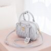 Miu Miu Arcadie Matelassé Small Bowling Bag – Pearl Gray