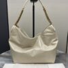 sy_no_9A3A69CC38C488D74C545E263A9E652C_0 YSL Waxed Leather Chain Hobo Bag – Ivory & Gold