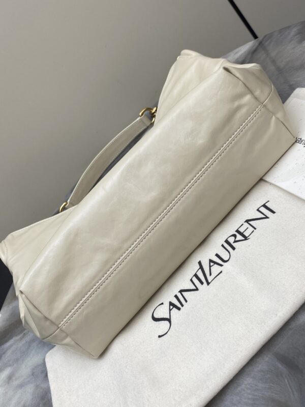 sy_no_9A3A69CC38C488D74C545E263A9E652C_3 YSL Waxed Leather Chain Hobo Bag – Ivory & Gold