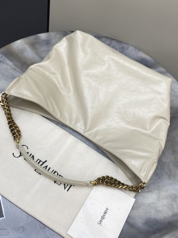 sy_no_9A3A69CC38C488D74C545E263A9E652C_8 YSL Waxed Leather Chain Hobo Bag – Ivory & Gold