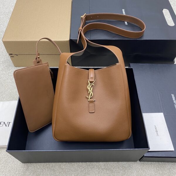 sy_no_9AEED613939DCCEE55397297D46C65FA_0 YSL Small Hobo Crossbody Bag – Brown & Gold