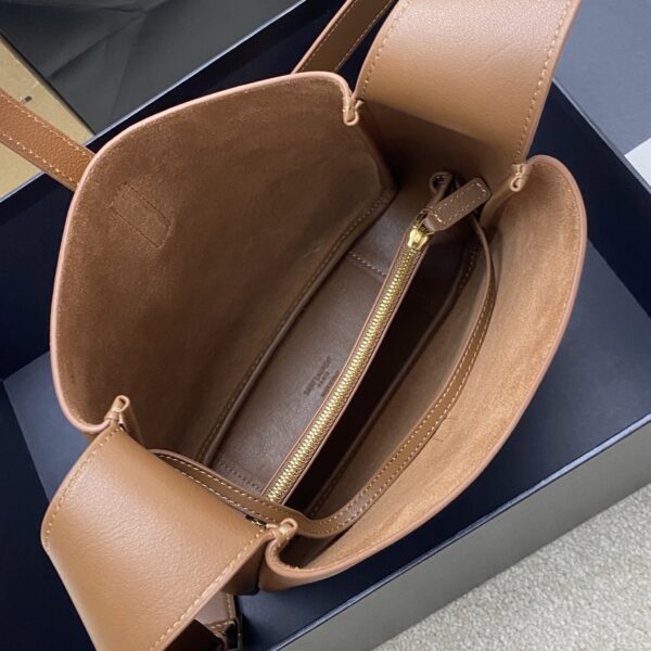 sy_no_9AEED613939DCCEE55397297D46C65FA_7 YSL Small Hobo Crossbody Bag – Brown & Gold