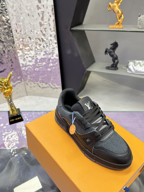 Louis Vuitton LV Trainer Black & Dark Grey Mesh Retro Sneakers