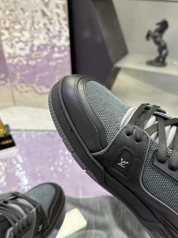 Louis Vuitton LV Trainer Black & Dark Grey Mesh Retro Sneakers