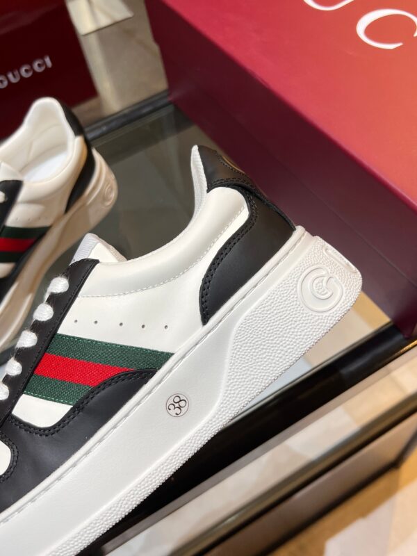 Gucci Web & Leather Platform Sneaker – White / Black
