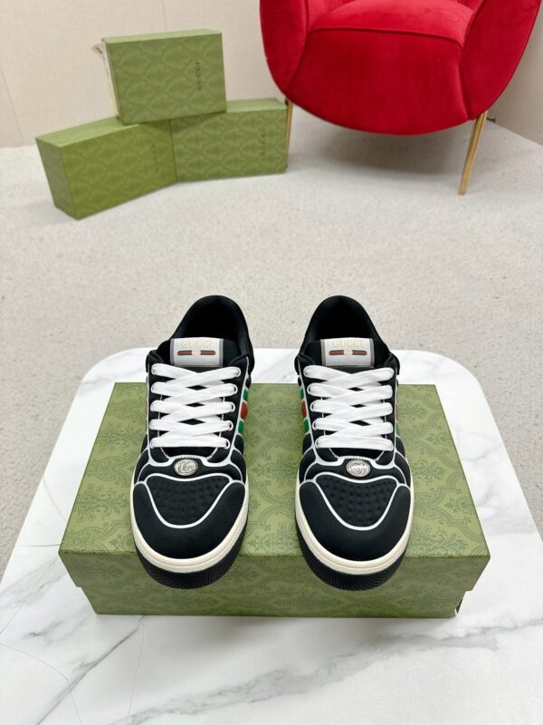 Gucci Screener Graphic Print Black Sneaker – Black / Green & Red