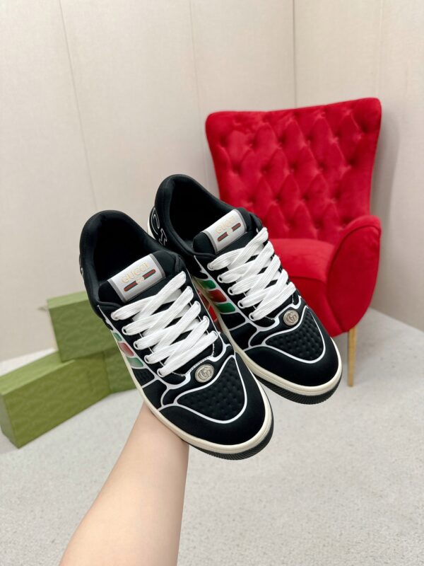 Gucci Screener Graphic Print Black Sneaker – Black / Green & Red