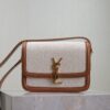 sy_no_9DDA06C4AE04E8CF70CE5BFE387AC767_0 Solferino Box 19cm Bag – Brown Leather & Linen Blend