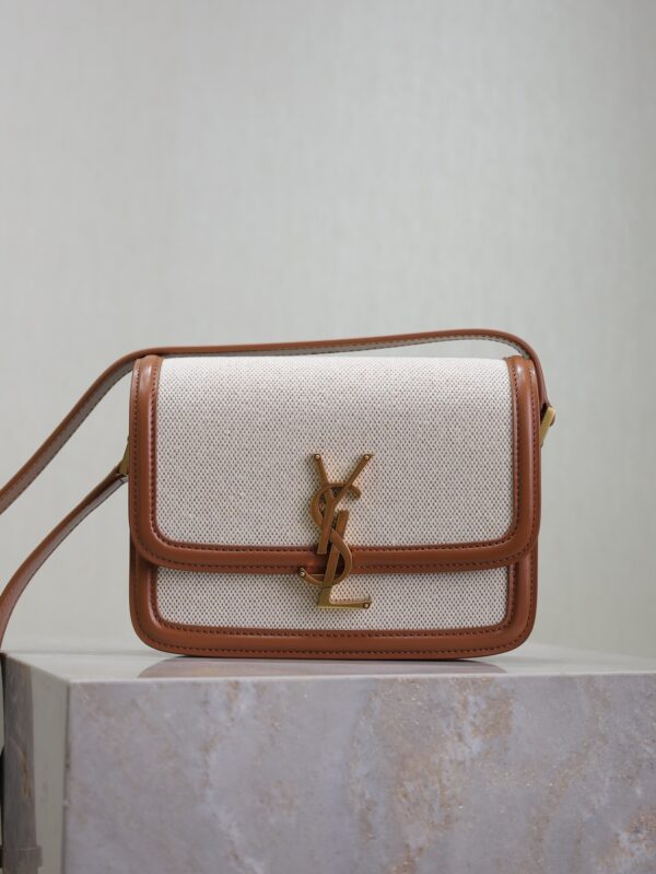 sy_no_9DDA06C4AE04E8CF70CE5BFE387AC767_0 Solferino Box 19cm Bag – Brown Leather & Linen Blend