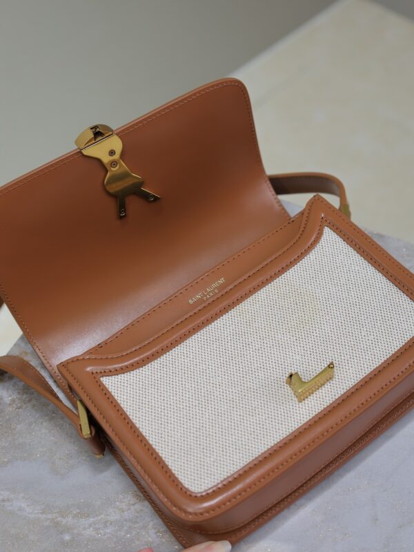 sy_no_9DDA06C4AE04E8CF70CE5BFE387AC767_7 Solferino Box 19cm Bag – Brown Leather & Linen Blend