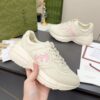 sy_no_9EFA72A7EEB388FAAA6FE9B6494A48B3_0 Gucci Rhyton Leather Sneaker in Off-White with Pink Interlocking G Logo