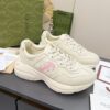 sy_no_9EFA72A7EEB388FAAA6FE9B6494A48B3_1 Gucci Rhyton Leather Sneaker in Off-White with Pink Interlocking G Logo