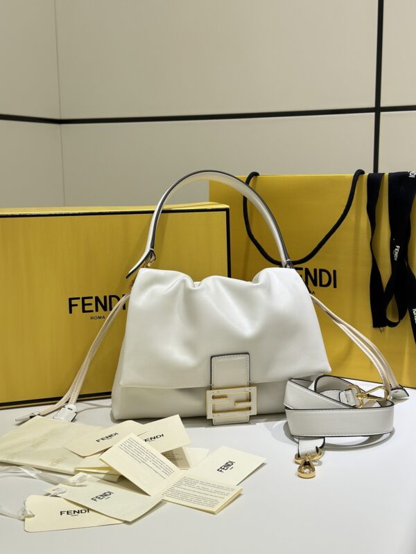 Fendi Mamma Baguette Shoulder Bag – White