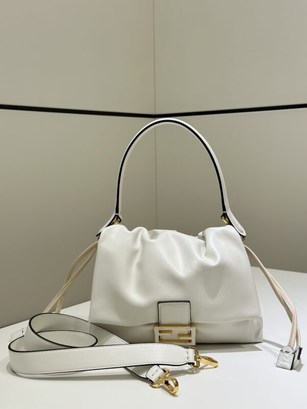 Fendi Mamma Baguette Shoulder Bag – White