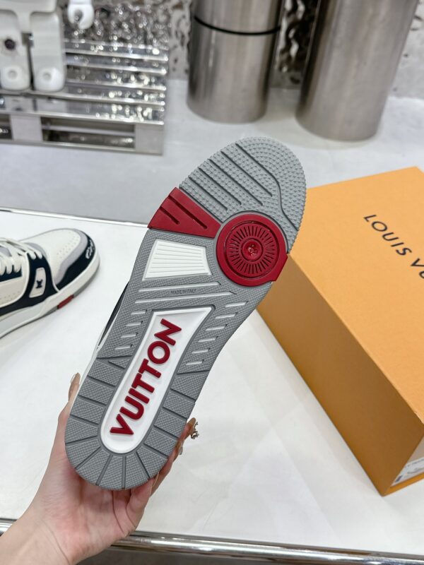 sy_no_A0E801C7E0651EE74E5DB3663D815990_8 Louis Vuitton LV Trainer White, Navy & Grey “New York” Retro Sneakers