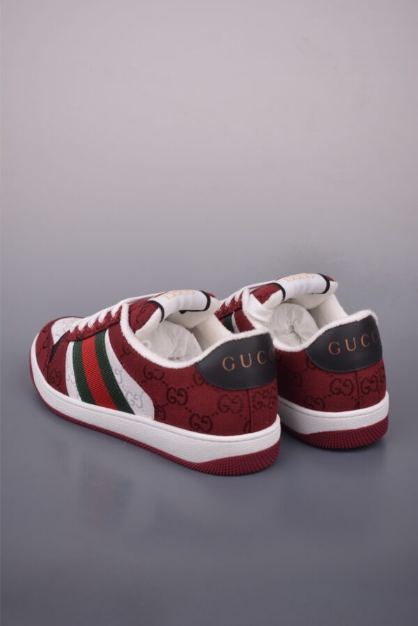 sy_no_A17EB36FE52C9C65E690F4B977E6D558_1 Gucci Screener Burgundy GG Canvas & White Leather Sneaker