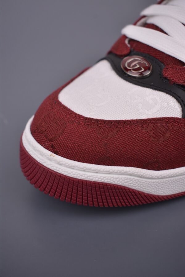 sy_no_A17EB36FE52C9C65E690F4B977E6D558_5 Gucci Screener Burgundy GG Canvas & White Leather Sneaker