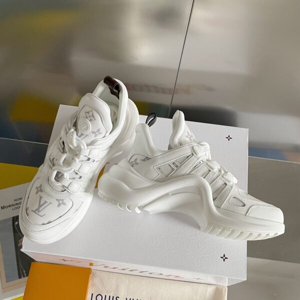 Louis Vuitton LV Archlight White & Grey Monogram Wave Sole Sneakers