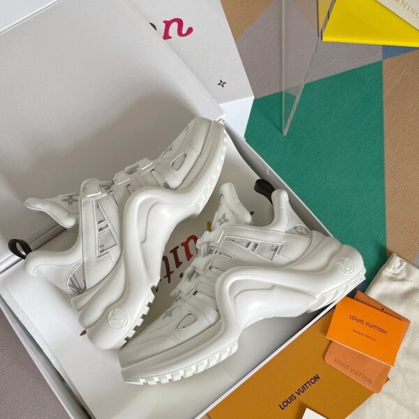 Louis Vuitton LV Archlight White & Grey Monogram Wave Sole Sneakers