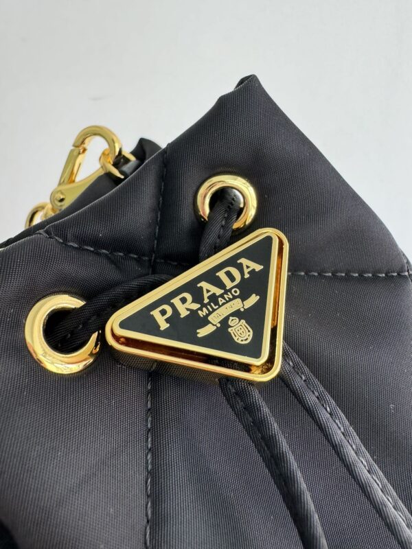 sy_no_A2D84A419578216FCD60235F87510C21_5 Prada Hand-Embroidered Mini Bucket Shoulder Bag with Chain Strap