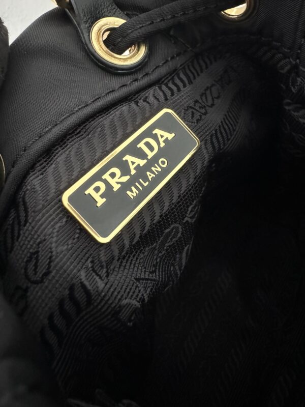 sy_no_A2D84A419578216FCD60235F87510C21_7 Prada Hand-Embroidered Mini Bucket Shoulder Bag with Chain Strap