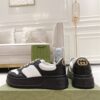 sy_no_A3164D73C8139399F32FC0D77D47DA9C_3 Black & White Embossed Leather Platform Sneakers