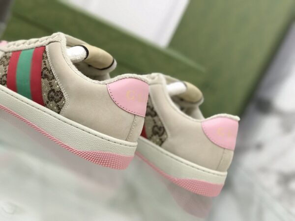 sy_no_A32DC9ECE3863601F5187870C5759ADB_5 Gucci Screener Beige & Pink GG Supreme Canvas Sneakers