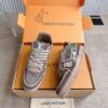 sy_no_A35984662CE77D83F042474B060D3CCA_2 Louis Vuitton LV Trainer Taupe Brown & Snake-Textured Sneakers