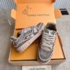 sy_no_A35984662CE77D83F042474B060D3CCA_3 Louis Vuitton LV Trainer Taupe Brown & Snake-Textured Sneakers