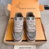 sy_no_A35984662CE77D83F042474B060D3CCA_7 Louis Vuitton LV Trainer Taupe Brown & Snake-Textured Sneakers